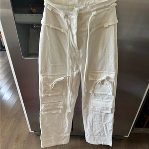 White sabo skirt cargo pants xtra small